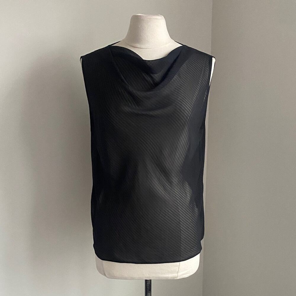 RtA Sheer Top Womens Sz Medium Black Italian Fabric Selma Sleeveless New